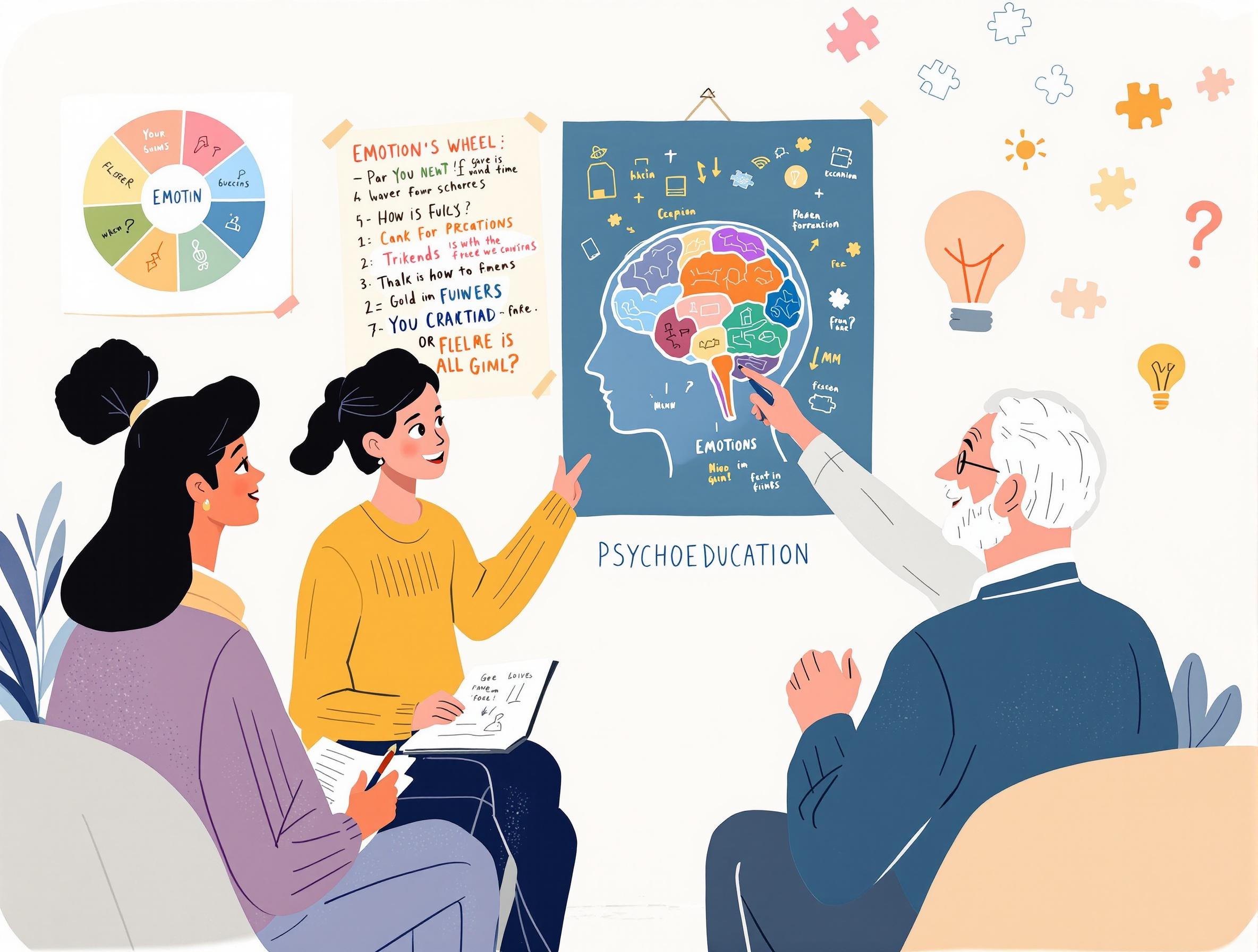 Illustration de la prise en charge de la psychoéducation proposée par Zoepsy